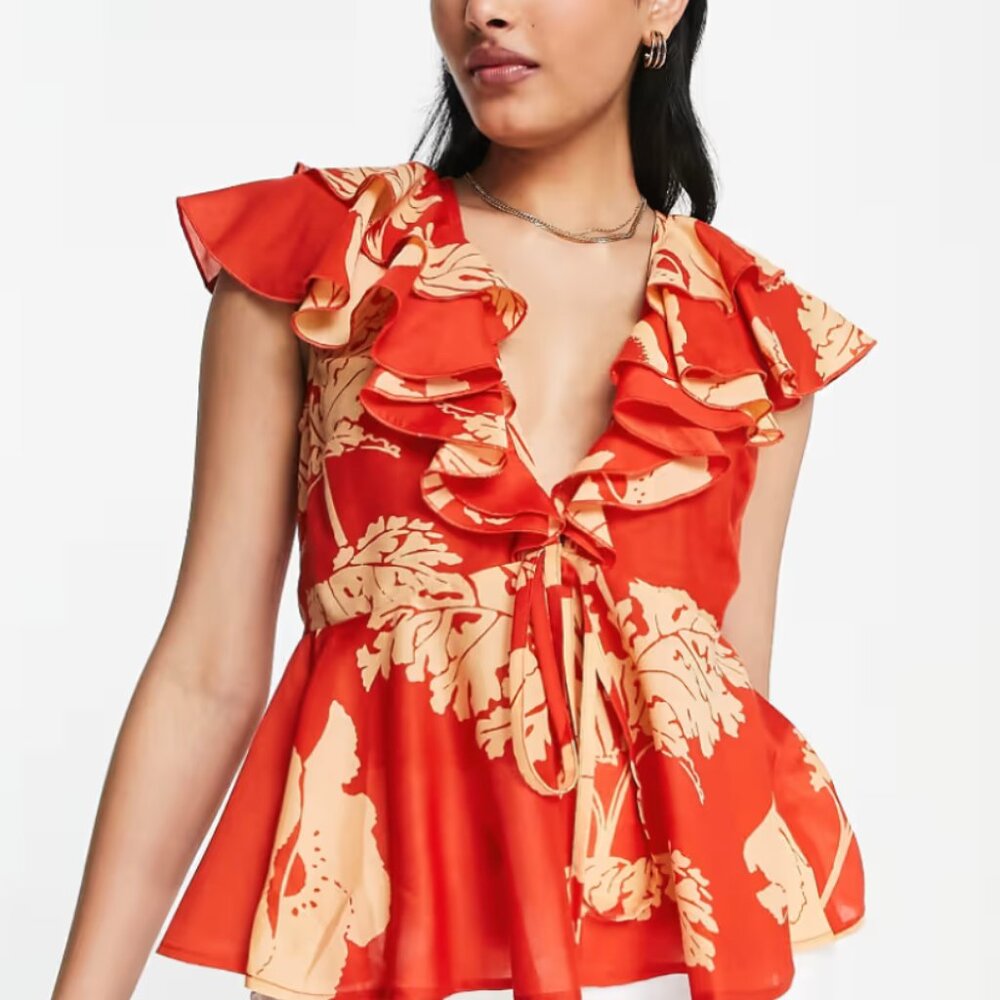 ASOS floral cut out top
